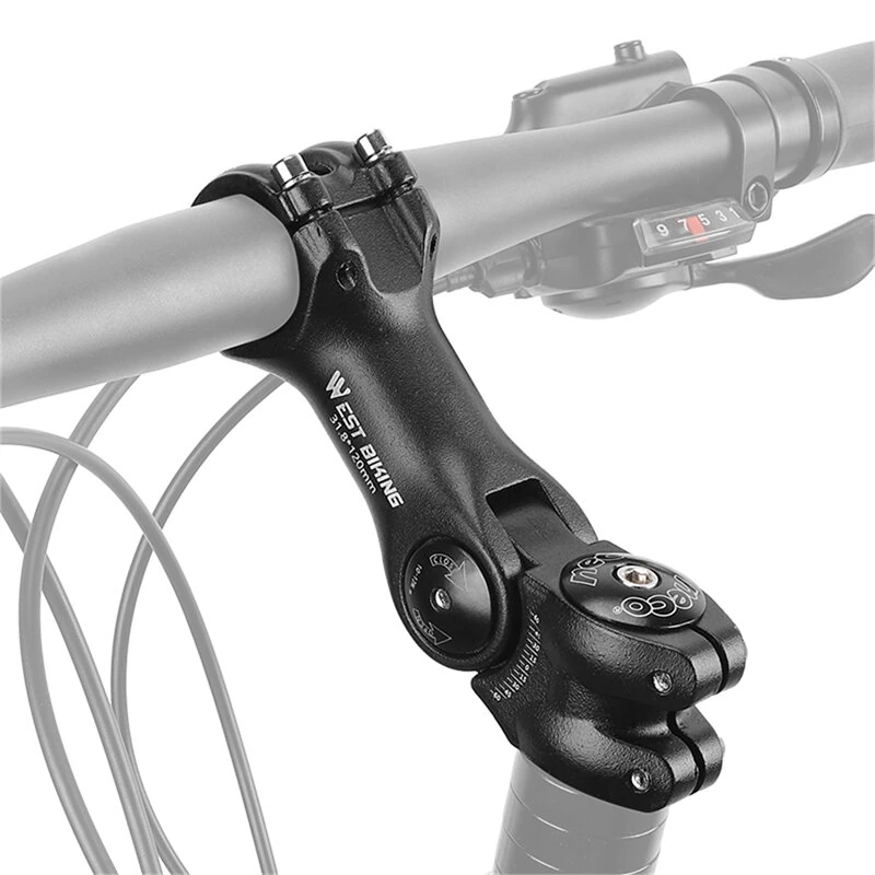 WEST BIKING 60° Adjustable Bicycle Handlebar Booster 25.4mm Aluminum Alloy Bike Front Fork Stem Adapter (image for) WEST BIKING 60° Adjustable Bicycle Handlebar Booster 25.4mm Aluminum Alloy Bike Front Fork Stem Adapter